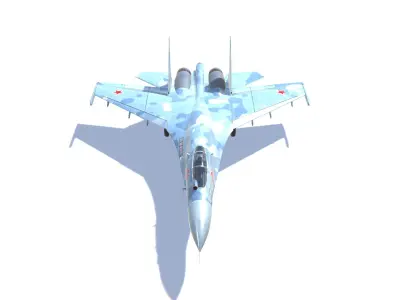 SU-27 Flanker Jet Fighter Aircraft Low-poly 3D model