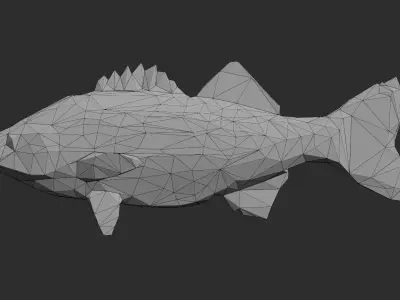 Low Poly Striped Bass Low-poly 3D model