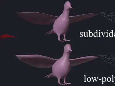 Fully Rigged Textured Animated Pigeon 3D model