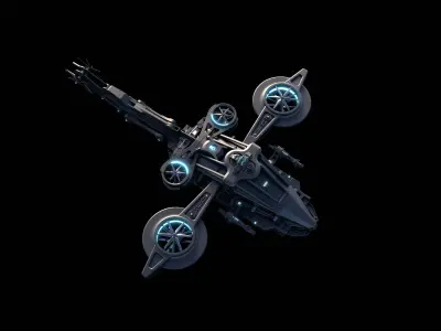 sci fi helicopter 3D model