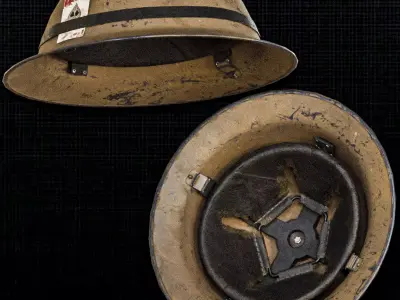 Ww2 Helmet With Emblem Band Free 3D model