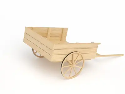 Old Wooden Cart 3D model purchase