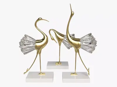 Decorative Crane Figurines 3D model