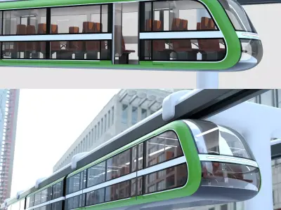 Elevated Train Concept Free 3D model