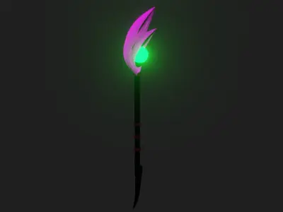 Dark Magician Yu-Gi-Oh Wand Low-poly 3D model