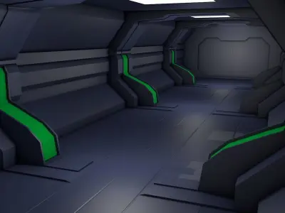 sci fi corridor  3D model 69