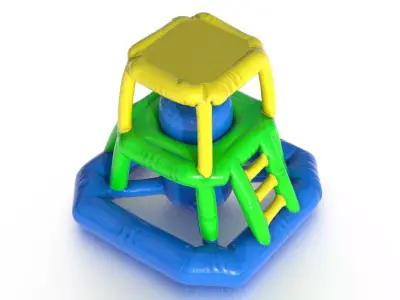 Modular folding water park GUARD TOWER Low-poly 3D model