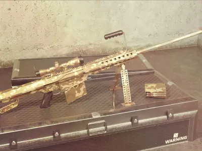 M82 Barrett Game Ready 5 Textures Low-poly 3D model purchase