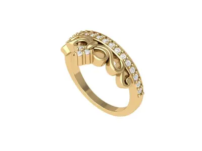 Crown Engagement Ring  3D print model