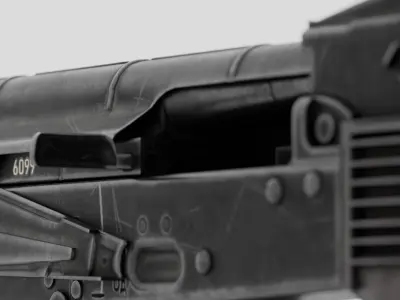 Rigged AK-74 Ukraine Edition Low-poly 3D model