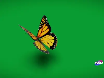 Monarch Butterfly Insect Low-poly 3D model