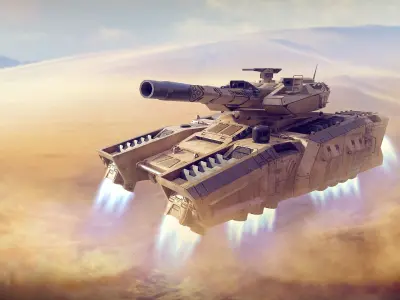 Tempest Hover Tank Low-poly 3D model