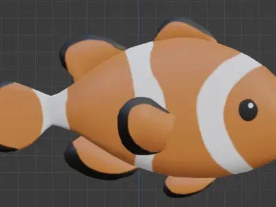 Low-Poly Clownfish Low-poly 3D model