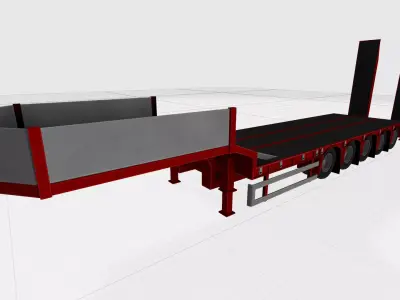 Low Loader Trailer Low-poly 3D model by marek-bakalarczuk-1