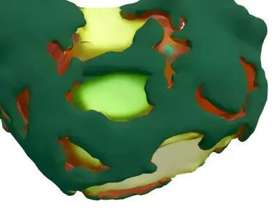 Glowing Organic SciFi Core Low-poly 3D model