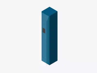 Locker - Metal - Locka - Sports - Single Tier Low-poly 3D model