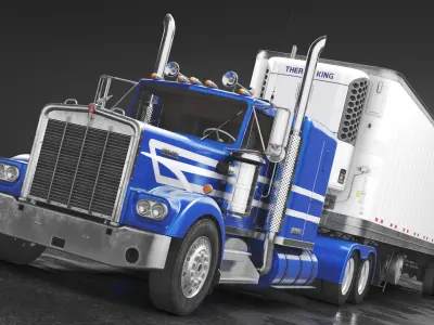 Kenworth W900 A 1981 Fridge Trailer 3D model