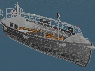 Imperial Japanese Navy 12m motor launch 3D model