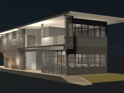 Office in section cut 25-11 3D model