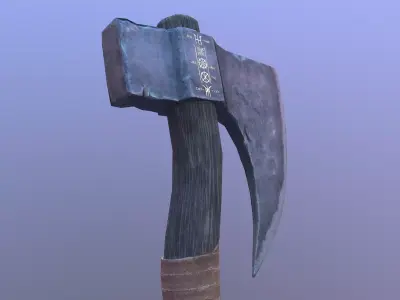 Battleworn Axe Low-poly 3D model