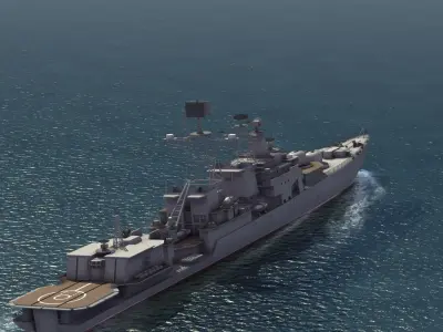 Udaloy Project 1155 Destroyer 3D model
