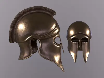 Spartan Helmets Low-poly 3D model