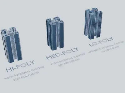 8020 45mm 4-slot extrusion 3D model