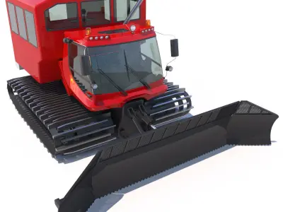 Snowcat PistenBully 600 with passengers cab 3D model
