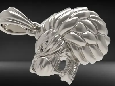 Lion head pendant Hollow Light weight Jewelry 3D print model