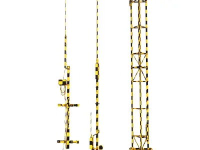 Military antenna Low-poly 3D model