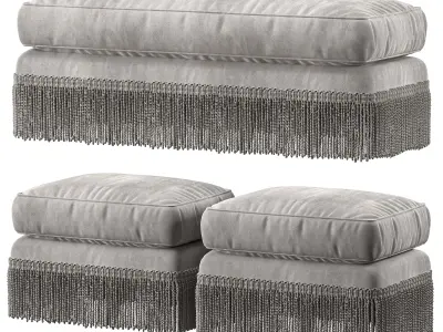 baker furniture yves ottoman 3D model