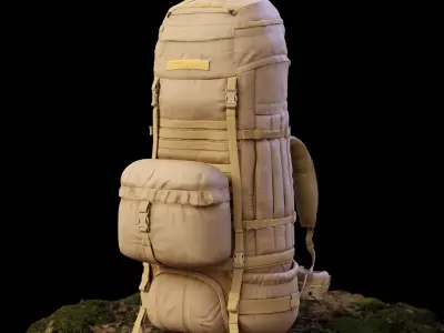 Military backpack Low-poly 3D model purchase