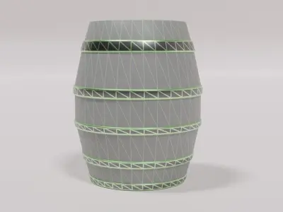 Wooden Barrel Free low-poly 3D model buy