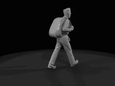 HO Passenger Figure 1950 Soldier Printable STL 3D print model