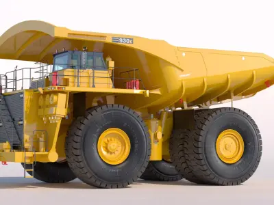 Rigid Dump Truck Komatsu 930E PBR 3D model