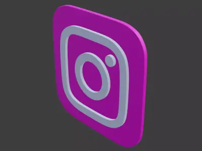 instagram logo 3D model