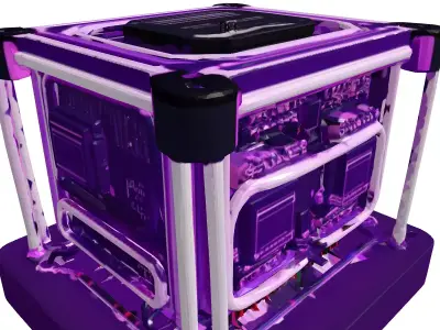 Neon Relay with Glowing Purple Circuits 3D model