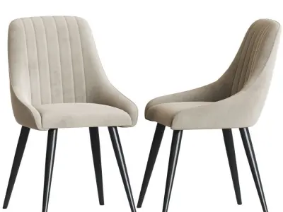 Chipman Velvet Upholstered Side Chair 3D model