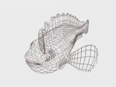 Stone Fish Low-poly 3D model