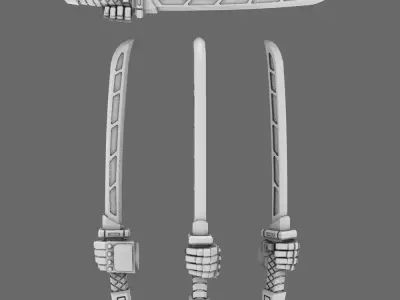 Cyber Samurai Techno Katana Type A LEFT 3D print model