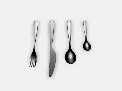 TILLAGD 24piece cutlery set Low-poly 3D model