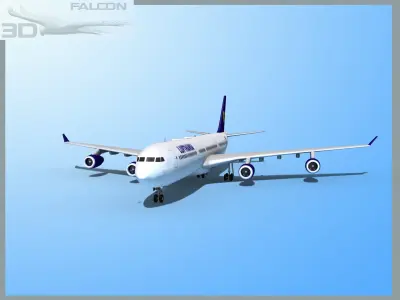 Falcon3D A340-600 Lufthansa 3D model