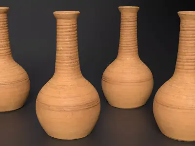 Handmade Clay Jug Vase - Rustic Pottery Free low-poly 3D model