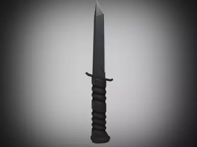 Steel melee weapon for hunting High poly model ready to render 3D model