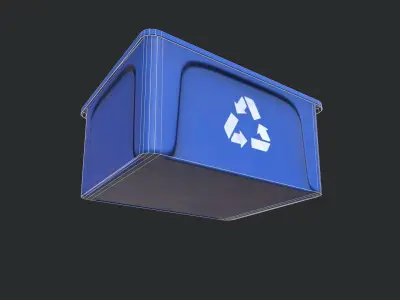 Recycle Basket Low-poly 3D model