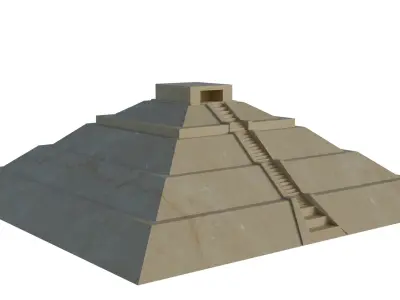 aztec pyramids low poly Low-poly 3D model