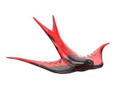 red glass bird 3D model
