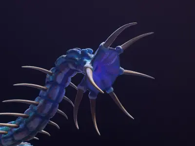 Giant Worm Low-poly 3D model