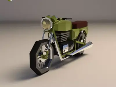 Low Poly Motorcycle 01 Low-poly 3D model
