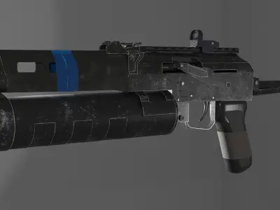 Bison submachine gun Low-poly 3D model